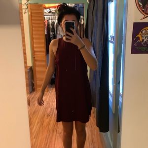 Wine red side slit Tobi Dress